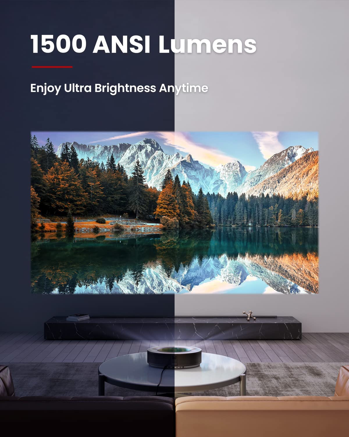 Enjoy ultra brightness anytime with the 1500 ANSI Lumens on Nebula Cosmos Max.