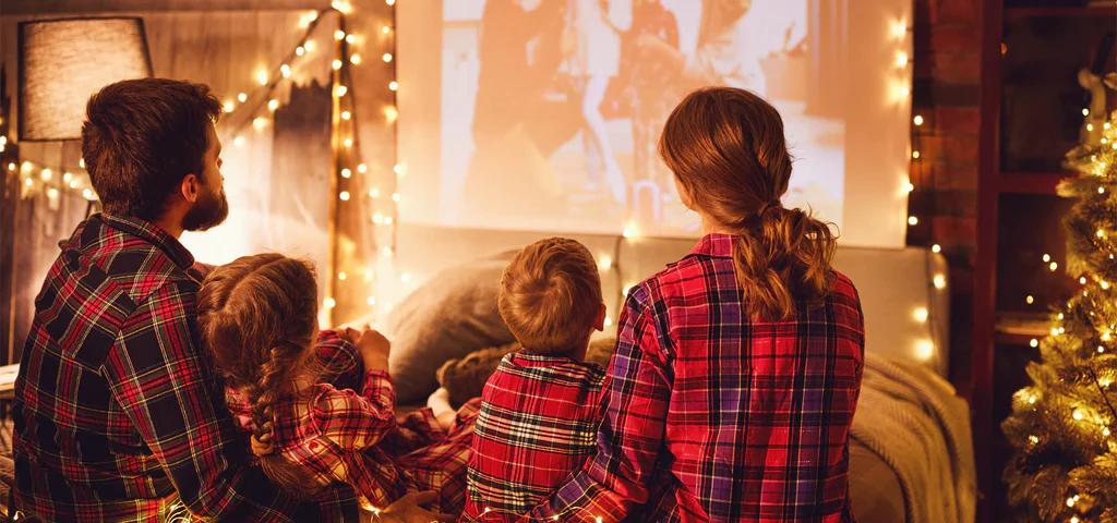 family enjoying home theater