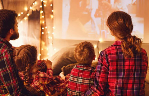 family watching movie with nebula